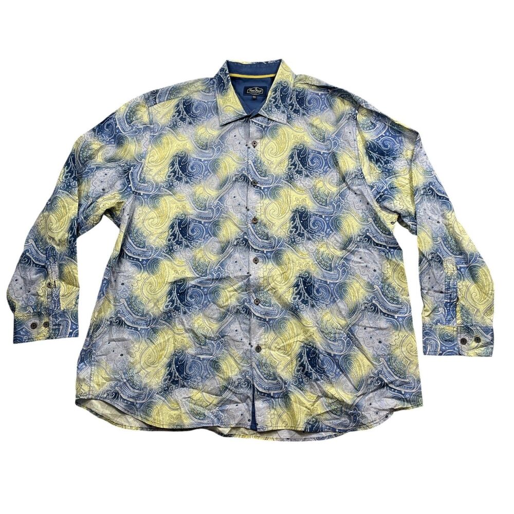 Nat Nast XXL long Sleeve 100% Cotton Paisley Button up Pockets‎